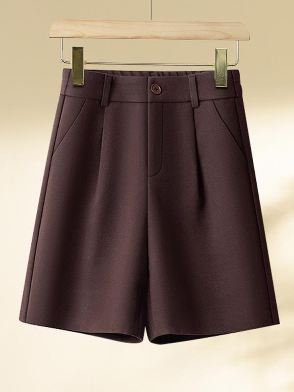 ハーフパンツ レディース 秋冬 高腰 毛織 ウールブレンド ワイド キュロット 短パン ズボン カジュアル スタイル 普段使い 韓国風 ファ..