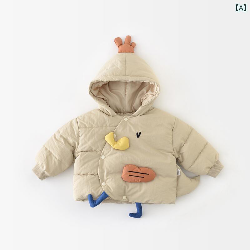 ベビー服 冬用コットンジャケット 男の子 女の子 中綿入り 防寒着 厚手 保温 アウター 子供服 幼児 ベビー 上着 カートーン柄 70 80 90 100