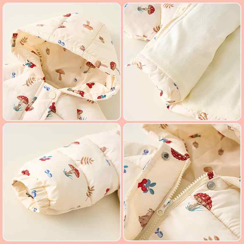 子供服 アウター 子供服 秋冬 中綿 コート キッズ ベビー フード付き ジャンパー 裏起毛 厚手 暖かい ..