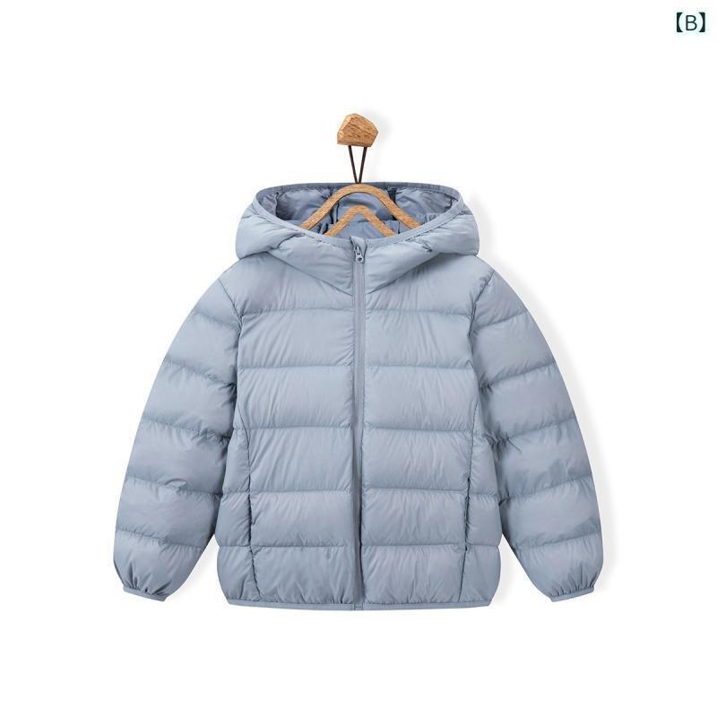 子供服ダウンジャケット ベビー 男女兼用 軽薄 ショート丈 フード付き 白ダウン 撥水 防寒 春秋冬