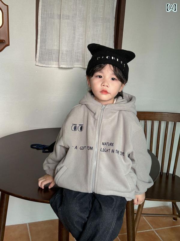 子供服 フリース ジャケット キッズ 女児 男児 裏起毛 防寒 厚手 秋冬 フード付き ...