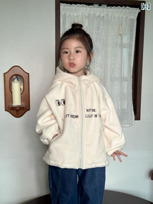 子供服 フリース ジャケット キッズ 女児 男児 裏起毛 防寒 厚手 秋冬 フード付き ...