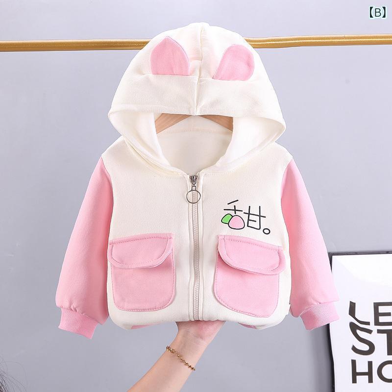 キッズ アウター 子供服 男女兼用 ジャケット 秋冬 長袖 フリース 裏起毛 フード付き ベビー服 かわいい カジュアル
