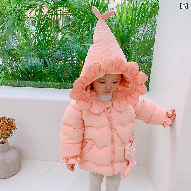 ベビー服 女の子 中綿ジャケット かわいい フード付き アウター 冬 幼児 厚手 ポリ...