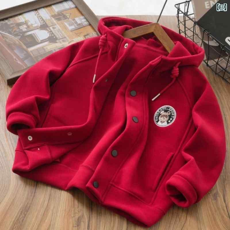 子供服 男の子用 アウター 秋物 シングルブレスト フード付き ジャケット カジュアル 中高学年 ボーイズ カートゥーン アウターウェア フード付きトップス 紺色 赤色 緑色 110cm 120cm 130cm 140cm 150cm 160cm 170