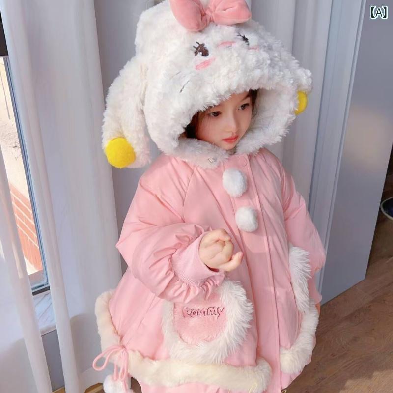 子供服 中綿入りジャケット ガールズ アウター 秋冬 厚手 かわいい 女の子 上着 綿...