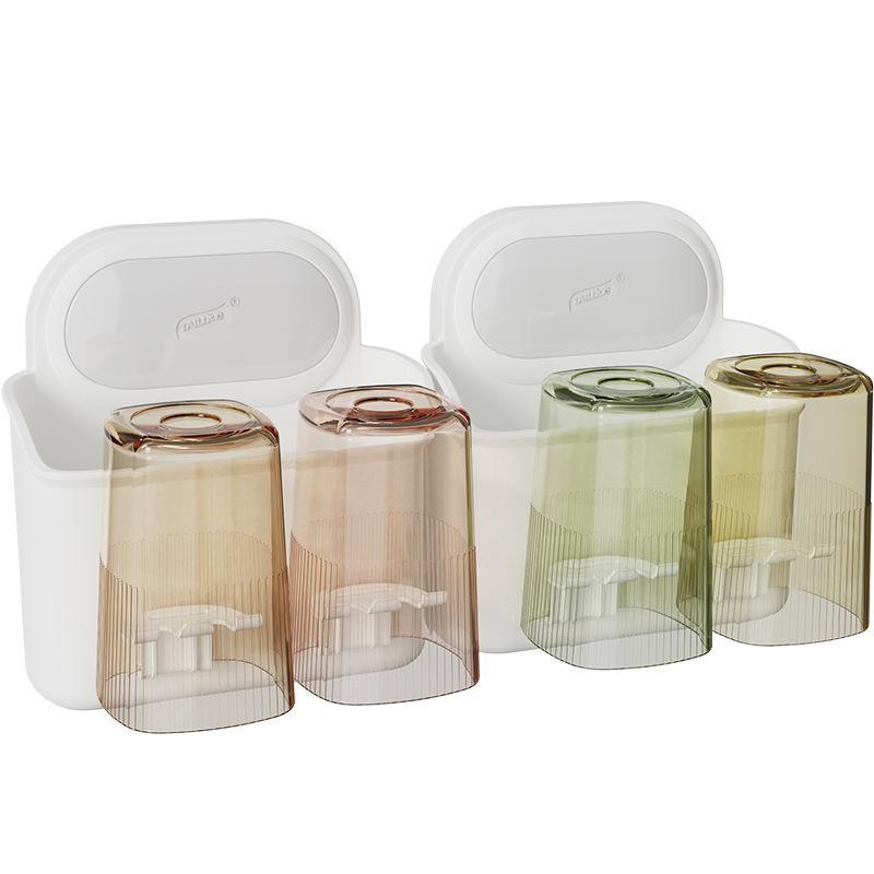 歯ブラシスタンド 壁掛け 歯ブラシホルダー 歯磨きコップ スタンド 吸盤式 収納ケース 洗面所 グレー