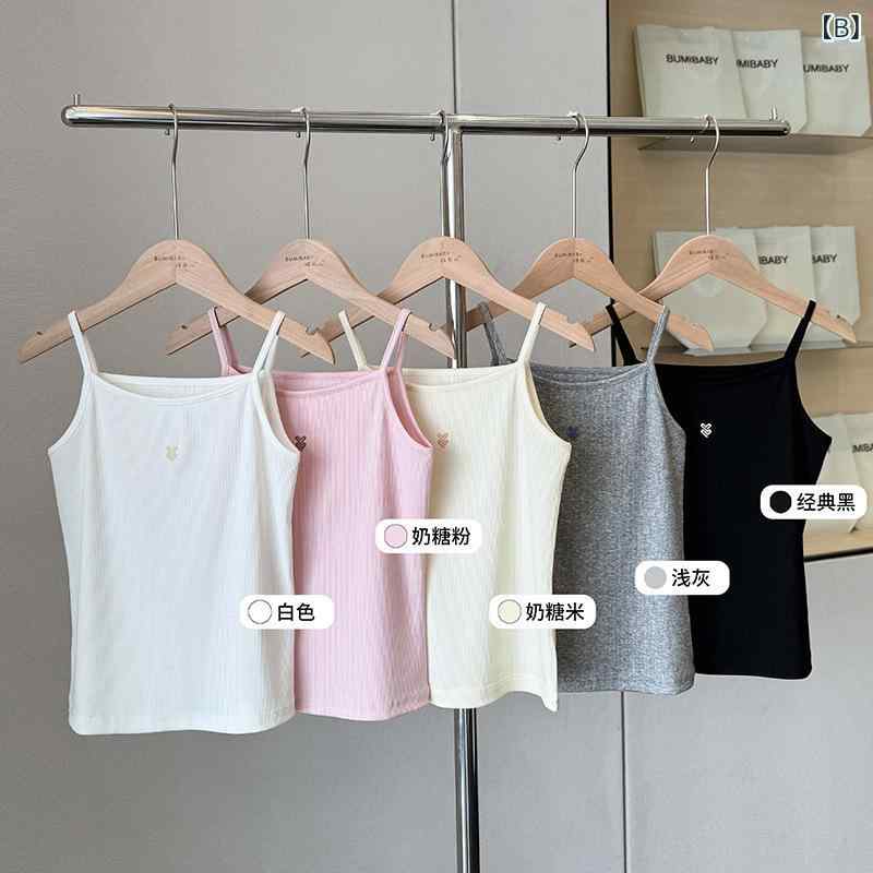 キッズ タンクトップ 女の子 子供服 レース Vネック コットン混紡 接触冷感 薄手 ノースリーブ トップス インナー 普段使い かわいい おしゃれ 黒 白 ピンク系 春夏 90cm 100cm 110cm 120cm 130cm 140cm 150cm