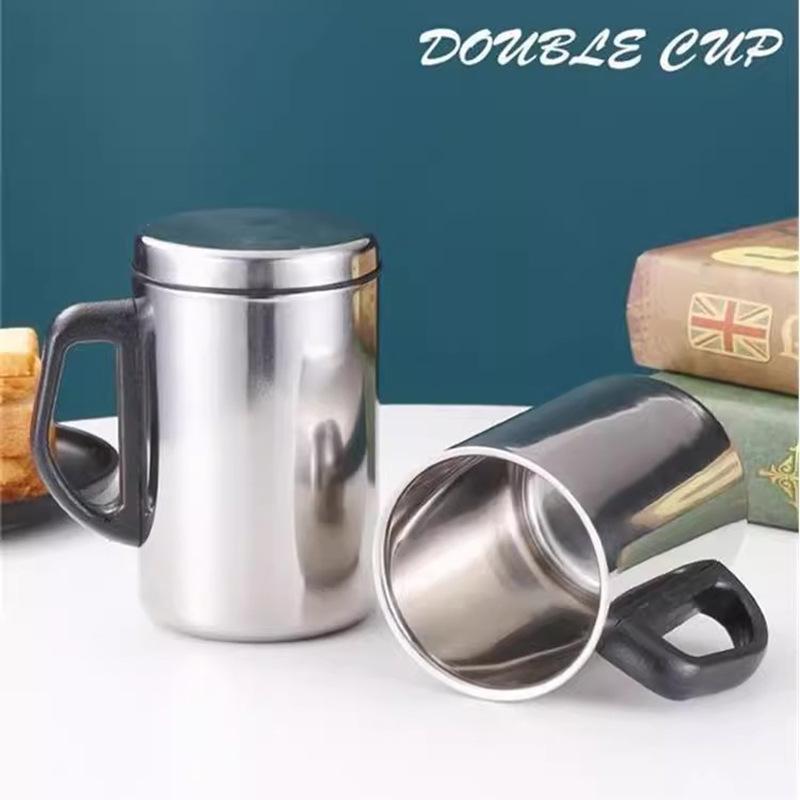 タンブラー ステンレス製 保温 保冷 二層構造 マグカップ ハンドル付き 500ml 350ml オフィス用 ビジネ..