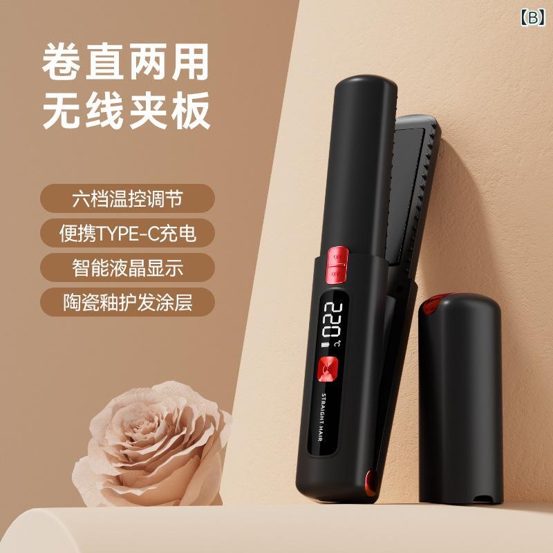 ヘアアイロン レディース ミニ ストレート カール 2way コードレス 旅行 前髪 USB...