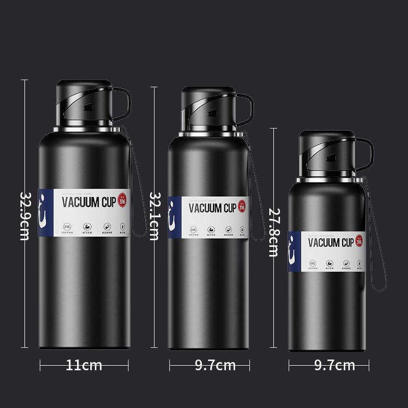 Pitchers - 保温マグボトル レディース メンズ 大容量 316ステンレス鋼 真空断熱 水筒 600ml 800ml 1000ml 1500ml 2000ml 携帯用 スマートコントロール 測温 茶こし付き アウトドア スポーツ ビジネス 家庭 オフィス 旅行 ギフト