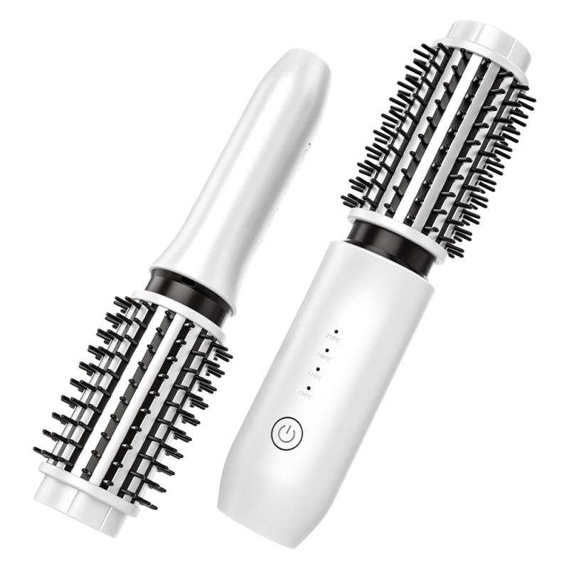 ヘアブラシ レディース ミニ ヘアーアイロン ワイヤレス ストレート カール 2way 携帯 旅行用 巻き髪 前髪 USB充電式