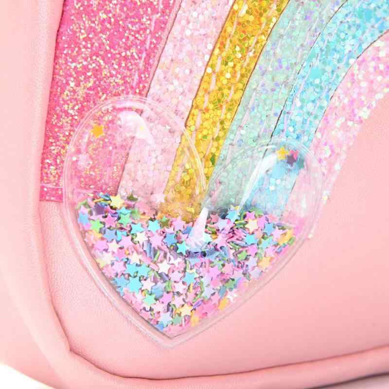 子供用 ポシェット かわいい ミニバッグ レインボー がま口 財布 キッズ 女の子 パステルカラー 斜めが..