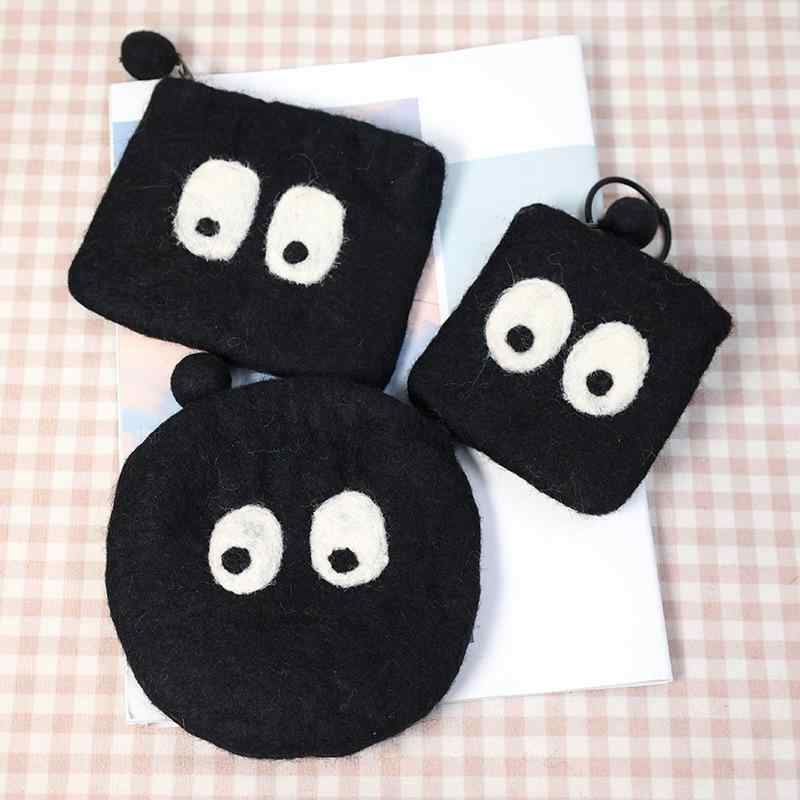 財布 かわいい レディース 女性用 羊毛フェルト コインケース カードケース 丸型 ハンドバッグ 大容量 ..