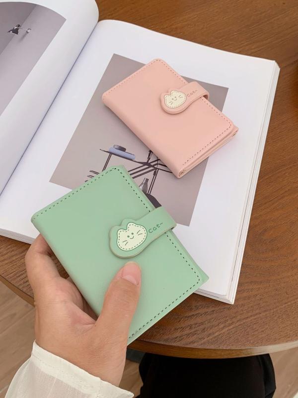 財布 レディース かわいい 猫 三つ折り財布 カード収納 ミニ財布 ウォレット 軽量 コンパクト PU 普段..