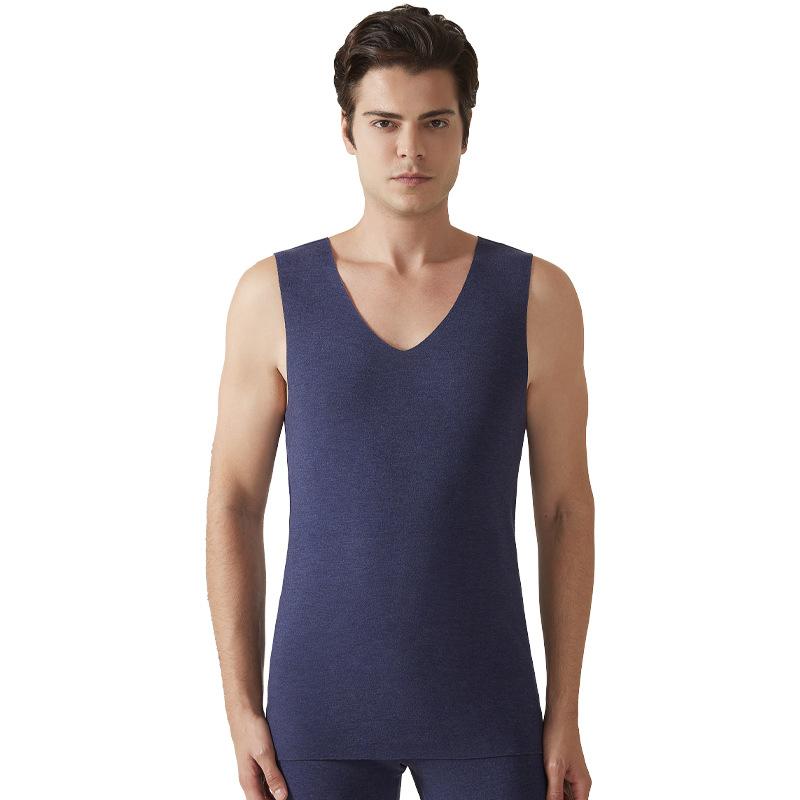 ベスト 男性用 紳士 蚕糸 ウール カシミヤ混 秋冬 防寒 抗菌 無縫製 インナー 厚手 肌着 あったか 保温性 静電気防止 冷え対策