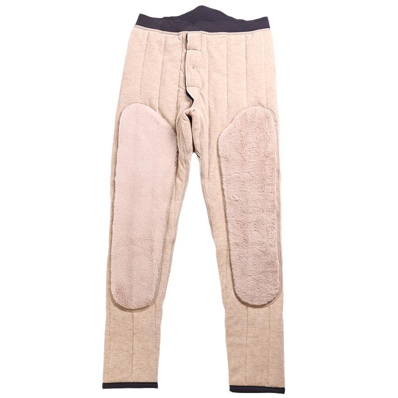 メンズ パンツ 高腰 羊毛 裏起毛 厚手 防寒 暖か 保温 膝当て付き ゆったり 3XL 4XL 5XL 6XL 7XL 秋冬