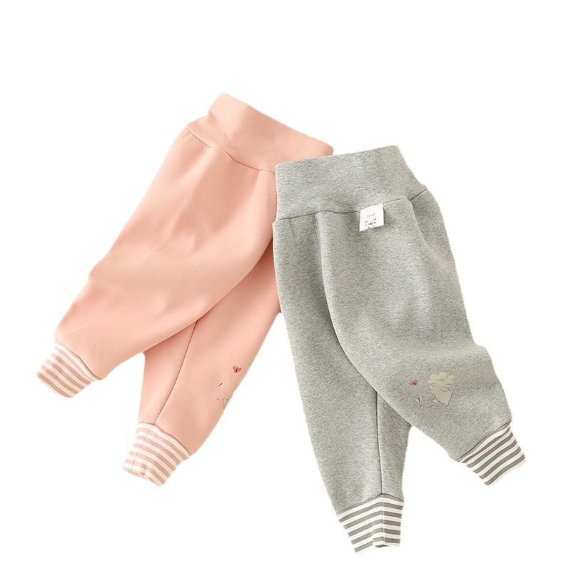 子供服 パンツ ベビー 高腰 腹巻パンツ 裏起毛パンツ 秋冬 防寒 ズボン 綿 かわいい アニマルプリント ..