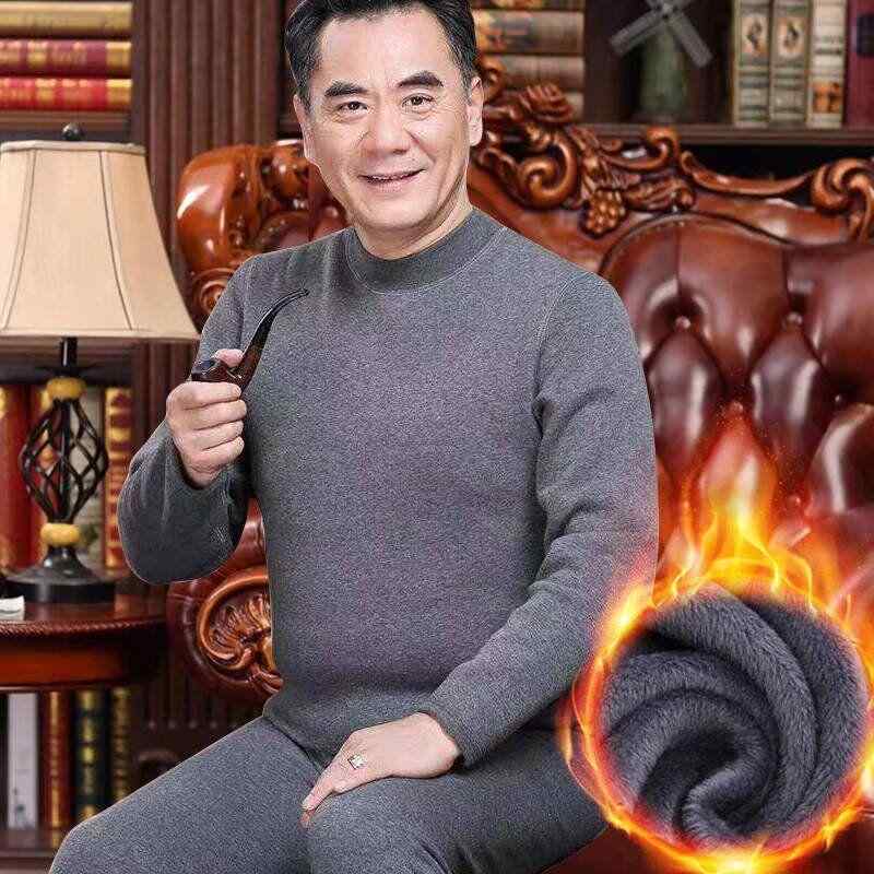 インナー メンズ 男性用 裏起毛 保温 肌着 上下セット トップス ズボン 中高年向け ハイネック クルー..