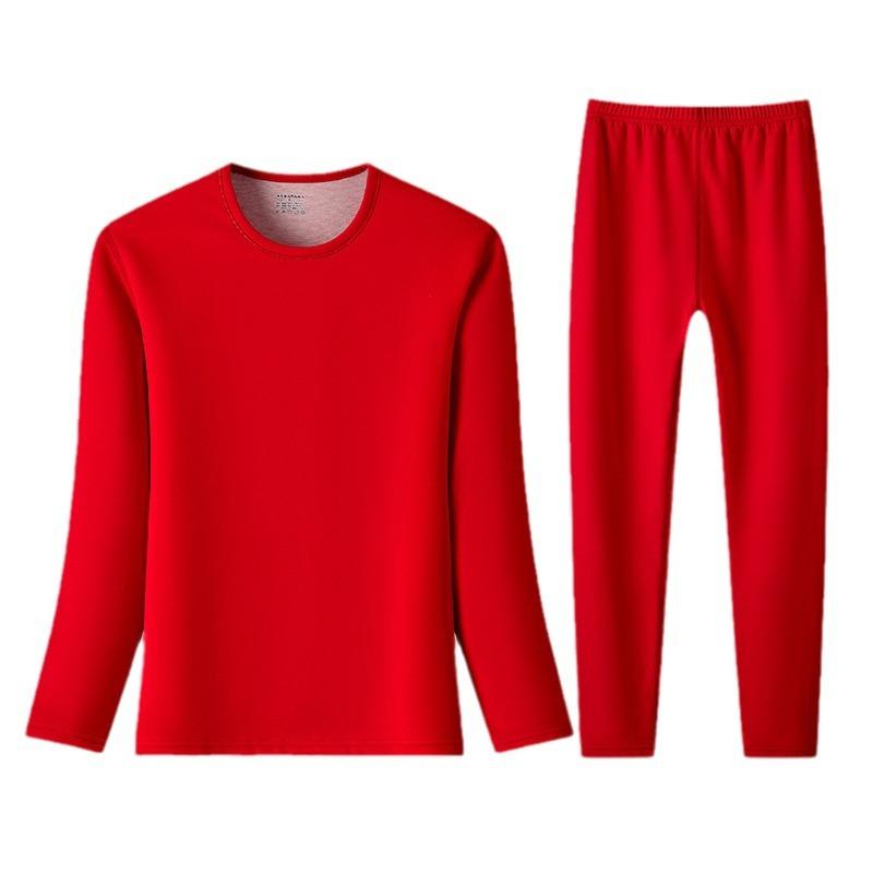 インナー レディース 女性用 保温インナー 上下セット 赤 羊毛 混紡 肌着 長袖 長ズボン 秋 冬 厚手 ラ..