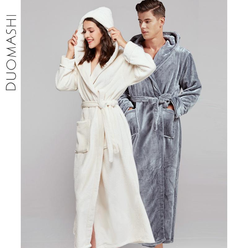 パジャマ レディース 秋冬用 厚手 フランネル 寝巻き メンズ 超ロング丈 ナイトガウン ペア 暖かい 帽..