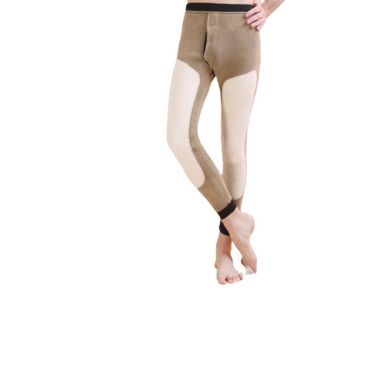 メンズ あったかインナー 男性用 防寒タイツ 厚手 ウール混 高腰 裏起毛 インナータイツ ロングタイツ 無地 秋冬 深グレー