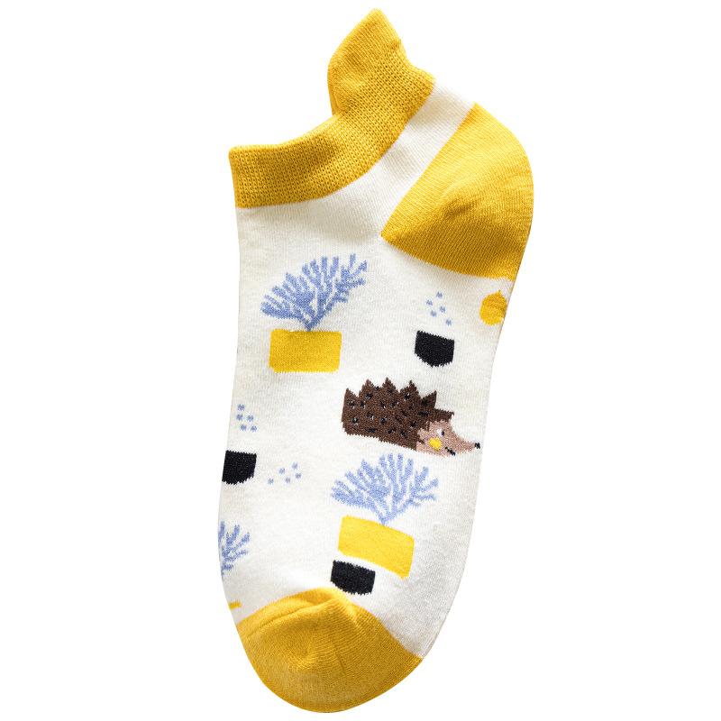 靴下 レディース 春夏 くるぶし ソックス コットン 通気性 吸汗性 かわいい カートゥーン ショートソッ..