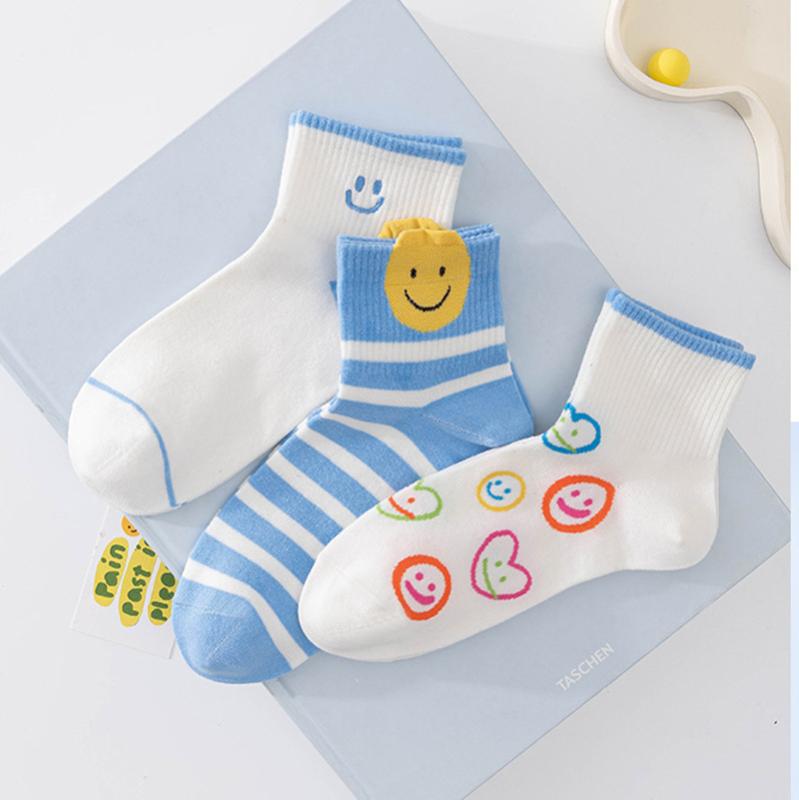 靴下 レディース 短い 春夏 スマイル柄 コットン カジュアル かわいい 吸汗性