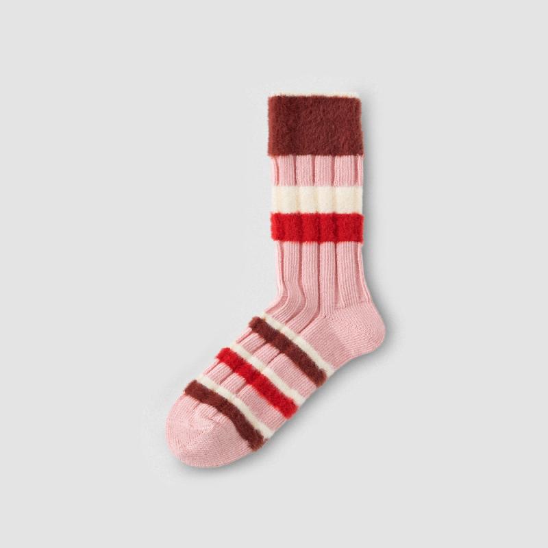 靴下 レディース 秋冬 厚手 新疆綿 リブ編み 高筒 ソックス 女性用 カジュアル 防寒 あったか 格子柄 ..