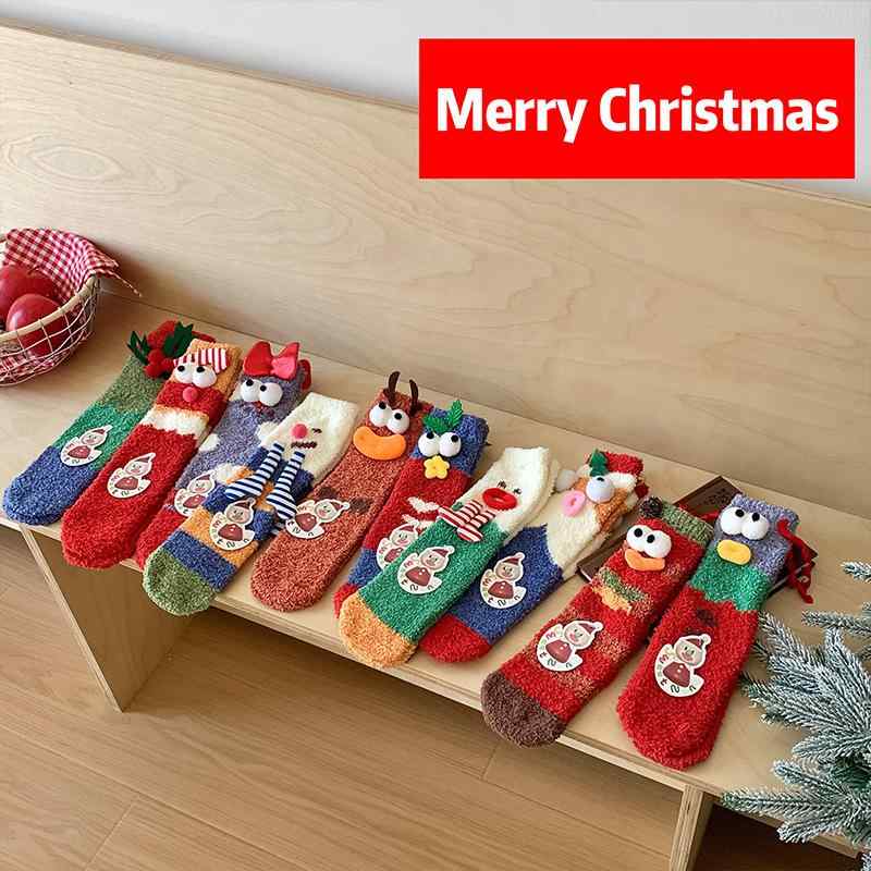 靴下 レディース ソックス 中筒 丈 アクリル 混紡 あったか 防寒 クリスマス お正月 ホームウェア 部屋着 かわいい 婦人 女性 用