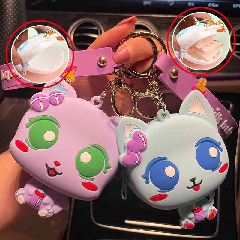 子供 シリコン製 小銭入れ キーホルダー かわいい キーケース パステルカラー 防水 抗菌 ミニ財布 コインケース バッグチャーム