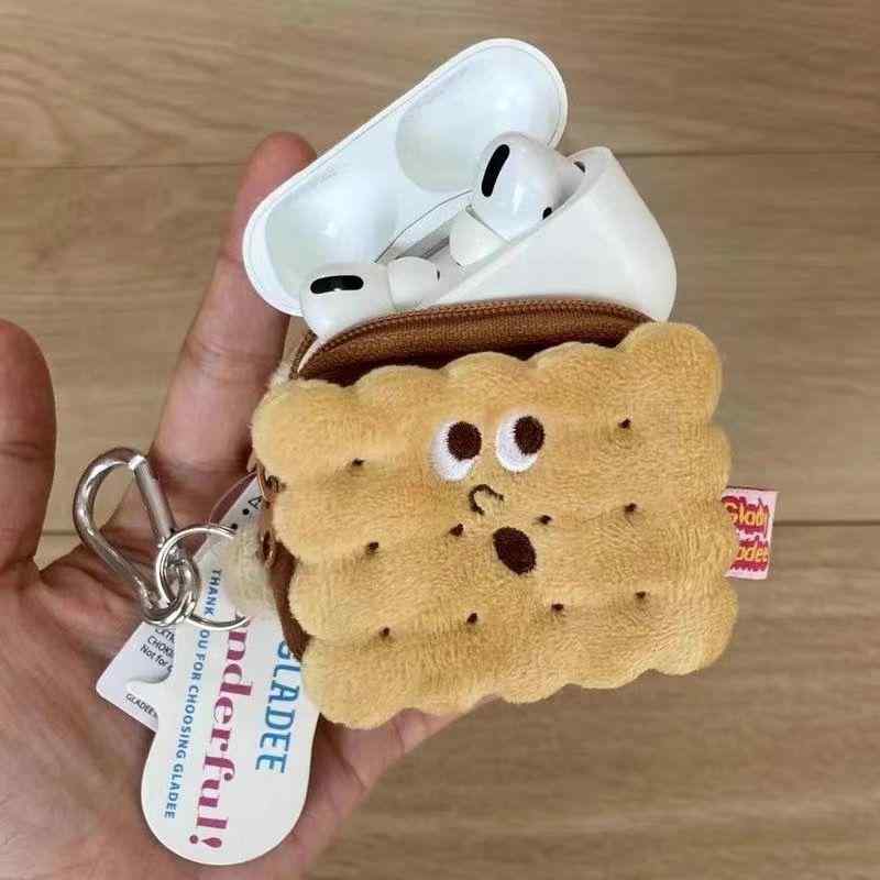 財布 レディース ミニ ビスケット型 コインケース イヤホンケース 小物入れ かわいい ふわふわ ポリエ..