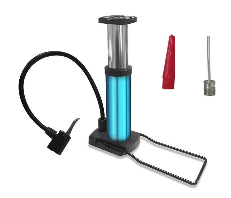 トップ(Top) フットポンプスリム足ふみ ブルー 自転車 空気入れ エア ポンプ 英式 米式 ママチャリ 子供自転車 ボール プール 浮輪 小型 省スペース