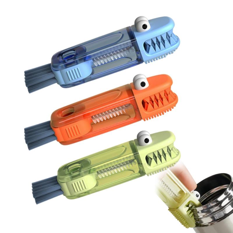 VitalBloom 水筒 ブラシ ボトル コップ 隙間 ブラシ カップ ふたすき間 掃除 ブラシ 3 in 1 多機能 3個セット 乳瓶 隙間 洗う 回転/収納しやすい 汚れ落とし キッチン用 ボトル カップ 換気扇 深