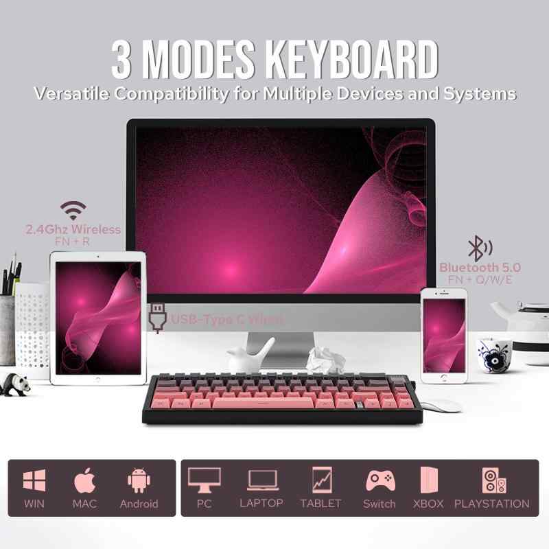 【新登場】MechLands AJAZZ AK650 65%ガスケットメカニカルキーボード 0.85インチTFTスクリーンとノブ付き3モードワイヤレスゲーミングキーボード 5000mAhバッテリー フレックスカットプレートとPCB