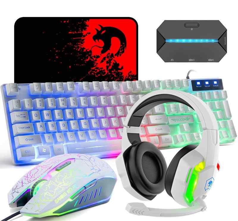 Mamba snakeゲーミングキーボードマウスヘッドホンコンバーターセット USBメンブレン式 有線 防水多機..