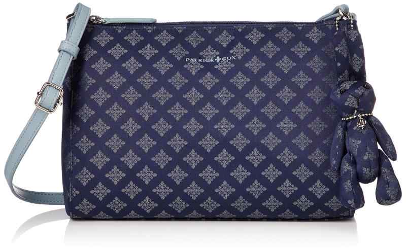 [パトリック・コックス]ショルダーバッグ ポシェット ななめがけ カラーカルテットユリ柄ジャガード カラフルロングショルダー 軽量 ななめがけ ポシェット ウサギチャーム付 PXLHJAS1