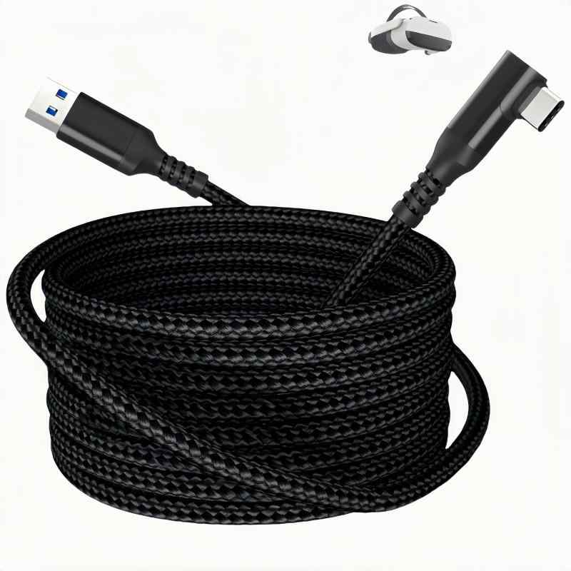 MEEKI リンクケーブル Quest 3/2/1/Pro/Pico4アクセサリと互換性があり USB-A 3.0 & Type C ケーブル ゲームPC/Steam VR用【5Gbps高速データ転送 高速充電 高耐久ナイロン素材】柔軟性に優れ折