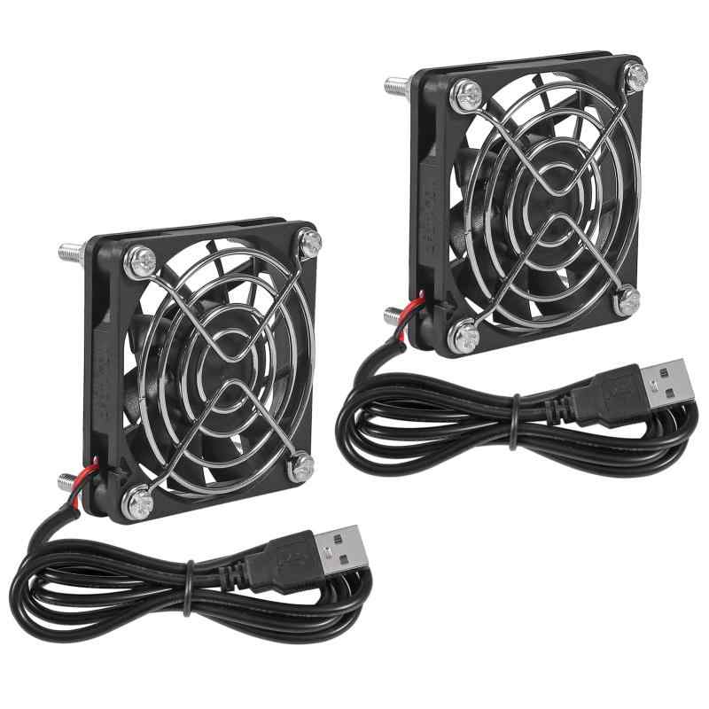 2PCS 60mm USBボールブラシレス冷却ファンDC 5V冷却ファン6015 60x60x15mmミニUSBコンピューターPCケースファンUSBコネクタスルースメタルグリルカバースモールアプライアンスシリーズ