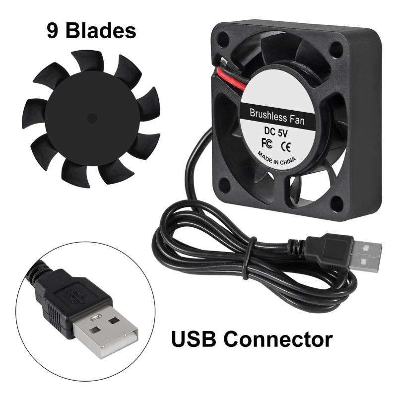 DIYの冷却換気のための4Pcs 40mmファン1.57in USBブラシレス冷却DC 5V 40mm x 10mmクーラー速度4200 RPMファン