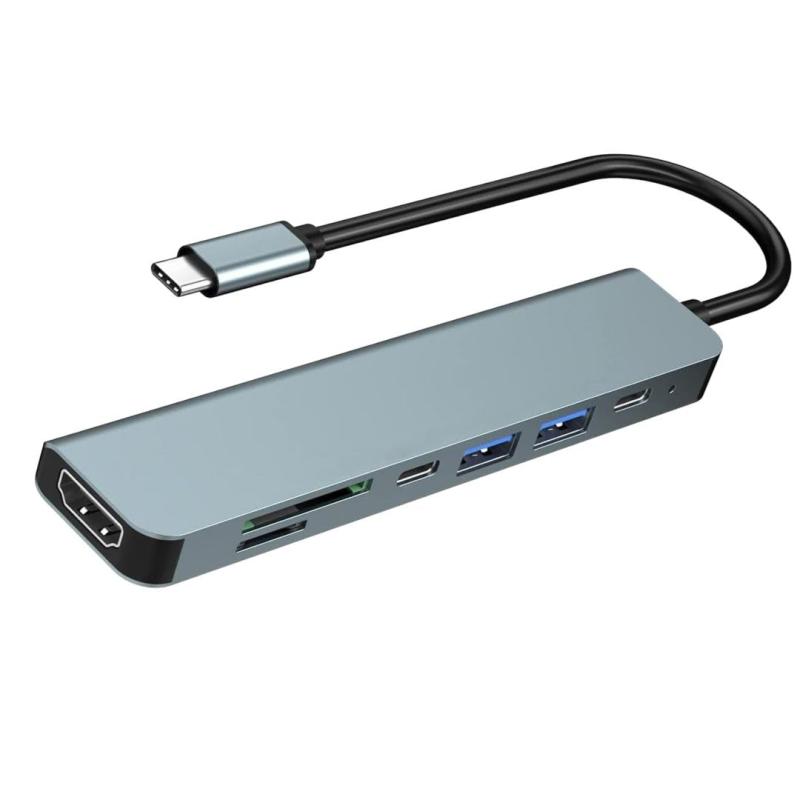 エイトポイント USB C ハブ HUB 7-in 1 HDTV 4K HDMI 出力 PD 100W 急速充電 USB3.0高速データ転送 SD TFカードスロット搭載 カードリーダー搭載 HDMI Type C アダプタ 在宅勤務 設定不要 軽量 M