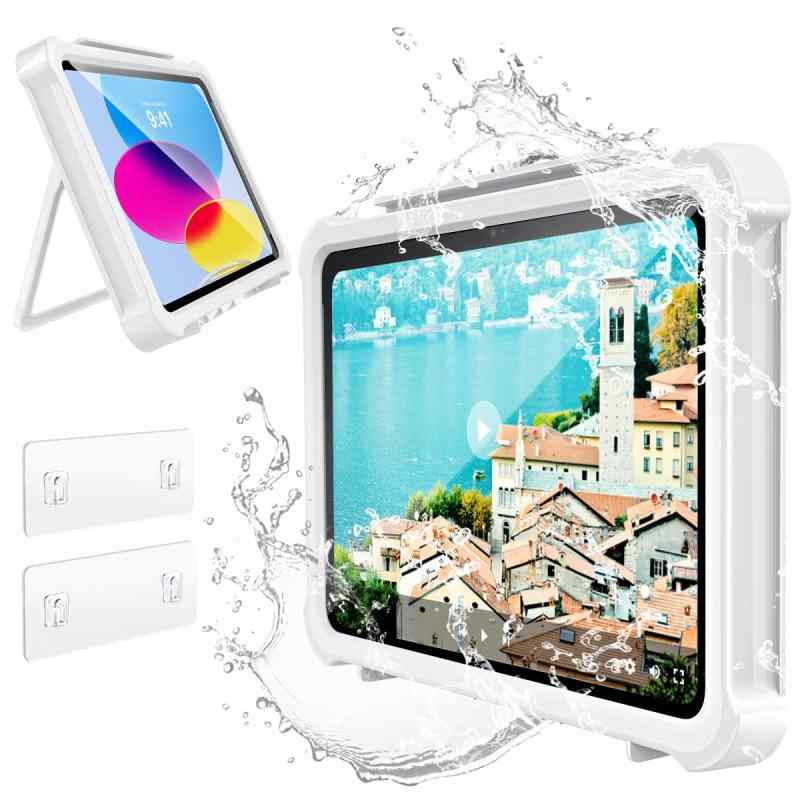 タブレット防水ケース お風呂 TiMOVO 2023年 タブレットホルダー 11インチまで スマホ兼用 iPad 壁掛け 耐水 防霧 強力粘着 高感度 タッチパネル操作可能 浴室 洗面所 キッチン 動画鑑賞 iPad 11(A16