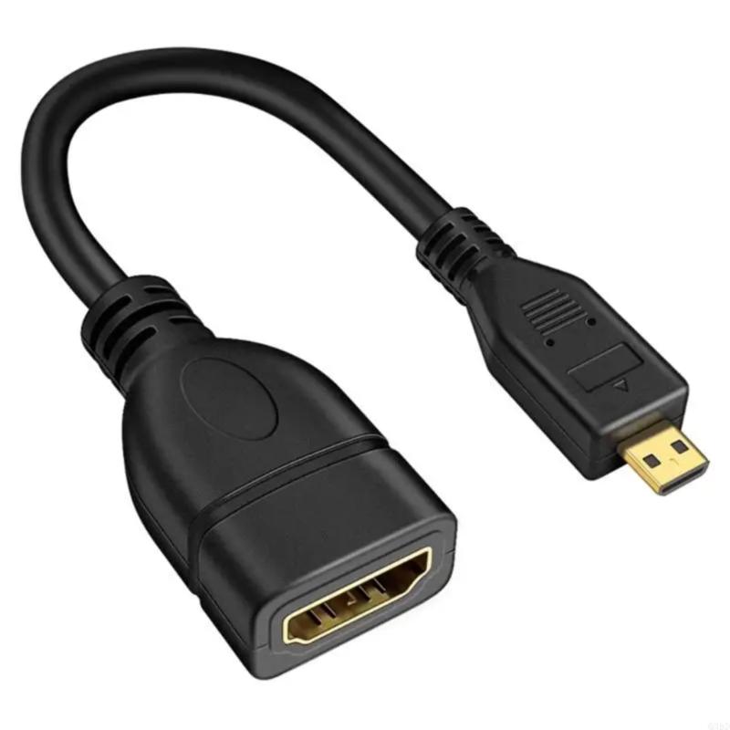 CNCTWO(コネクトツー) microHDMI(オス) 延長HDMI(A)(メス) ケーブル 短く15cm, ビデオカメラ,デジカメ,4K/3D対応, オス/メス, 金メッキ端子, 10.2Gbps高速伝送, ARC/HEC対応 薄型テレビ裏 ノートP