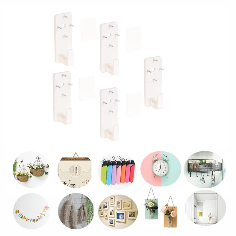 【VEVE&MIKI】フック 壁 傷つけない 耐荷重10kg (5個入り) 石膏ボード 壁紙 クリア壁 穴 壁を傷つけない 石 膏ボード フック 穴の目立たない 壁掛けフック DIY 小物掛け 壁掛けフック