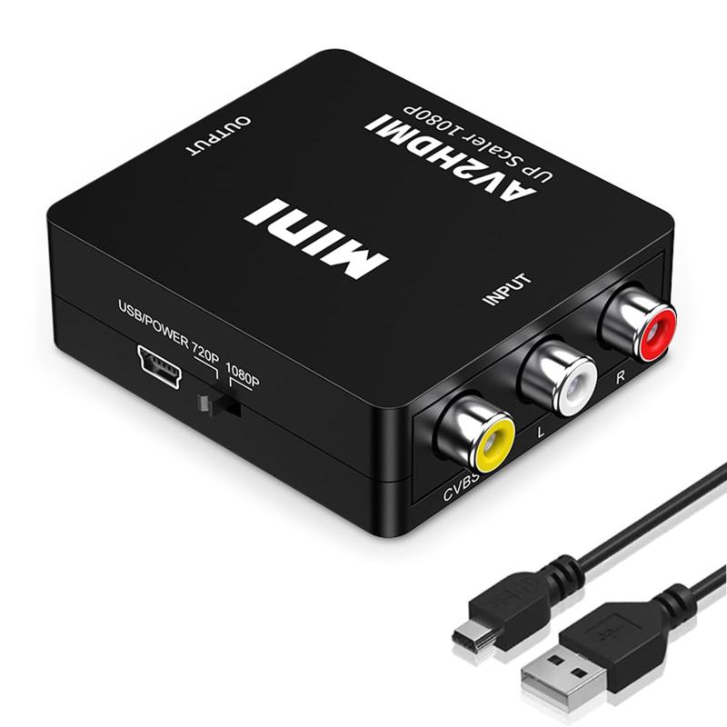 RCA to HDMI 変換コンバーター AV to HDMI 変換器 USBケーブル付きhdmiをサポートする旧式テレビネットワークセットトップボックス Xbox PS4 カーナビなど対応【RCA to HDMI 変換コンバーター】アナログRCAコンポジット（赤、白、黄）入力をHDMI 720P/1080P（60HZ）出力に変換し、HDTV/モニターに表示します。 ドライバーは必要なくて、プラグアンドプレイするだけです。 【双方向通信非対応】【優れた互換性】PAL、NTSC3.58、NTSC4.43、SECAM、PAL/M、PAL/N標準TVのソースフォーマットに対応。 HDMI 1080pまたは720p出力をサポートします。高度な信号処理を素晴らしい精度、色、解像度、詳細で提供します。入力: コネクタ：RCA（黄、白、赤） 標準：PAL、NTSC3.58、NTSC4.43、SECAM、PAL/M、PAL/N 。サポートできるデバイス：コンピューター、ケーブルボックス、ゲームコンソール、Ps3、HDプレーヤーなど出力: コネクタ：HDMI サポートできるデバイス：モニター、テレビ、プロジェクターなど【様々なシーンで活躍】HDMIからRCA変換がHDMI端子の無い古いテレビに映像を写すことができます。ゲーム画面の映像を出力、録画が可能。HDMI入力対応のスマートフォン、タブレットなどを車載モニターへ接続して、映画や音楽、車のナビゲーションなどにもお使いいただけます。家、教室、会議室、オフィス、展示会、コンサートの場所に最適です。イだけで、ドライバは必要ありません。