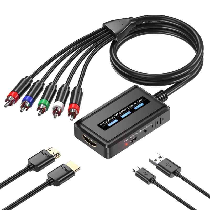 1080P HDMI to コンポーネントコンバーター（スケーリング機能付き）HDMI-YPbPr コンバーターは、480i/576i コンポーネント出力に対応し、HD 機器から CRT テレビにYPbPr出力で出力できます