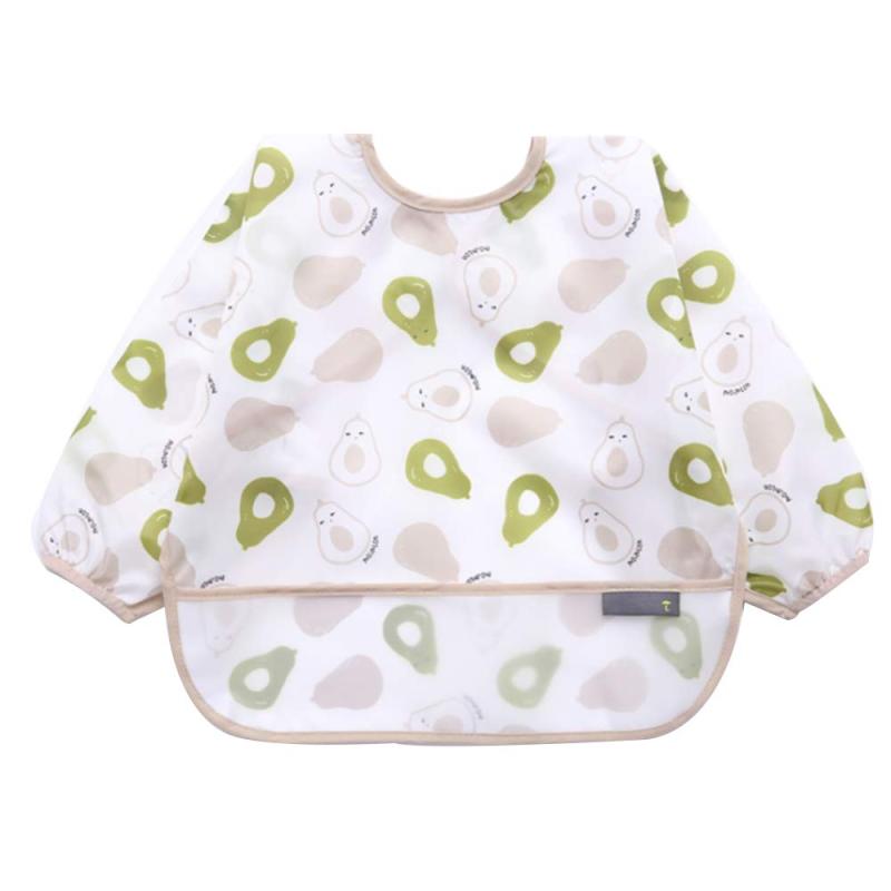 男性と女性の赤ちゃんのための食事長袖フルボディ防水つなぎ服を供給している幼児よだれかけの子供