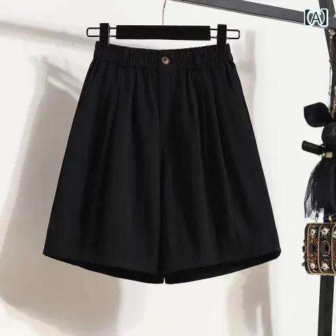 ・素材: ポリエステル・スタイル: ストレートパンツ・パンツ型: ルーズ・パンツ丈: ショートパンツ・ウエスト: ハイウエスト・厚さ: 中厚・デザイン: ポケット・カラー: ブラック、カーキ・サイズ: L、XL、2XL、3XL、4XL、5XL・テイスト: エレガント、オフィス・生地の伸縮性: ややあり・対象: 女性・製品カテゴリ: カジュアルパンツ・加工: パッチワーク