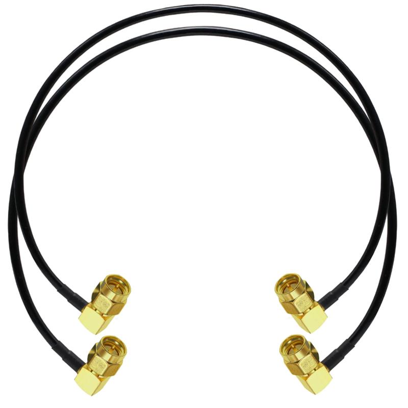 SMA ジャンパー ケーブル RG58 TUOLNK SMAオスプラグ 直角 から SMA オス 直角 延長 ケーブル 20インチ（50cm）SMA エルボ RF 同軸 アダプターケーブルワイヤレスLANデバイス用 50オーム 2パックケー...