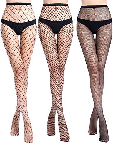 CCINEE 網タイツ ストッキング 3足組ストッキング パンスト 網ストッキング 3枚セット(編み目大1枚/編み目中1枚/ 編み目小1枚)